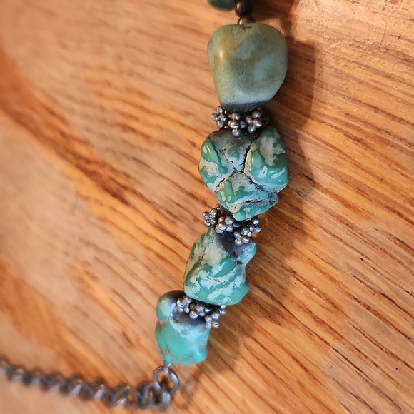 Liz‎ Henry 925 silver marked turquoise beaded necklace 18" - Picture 4 of 15